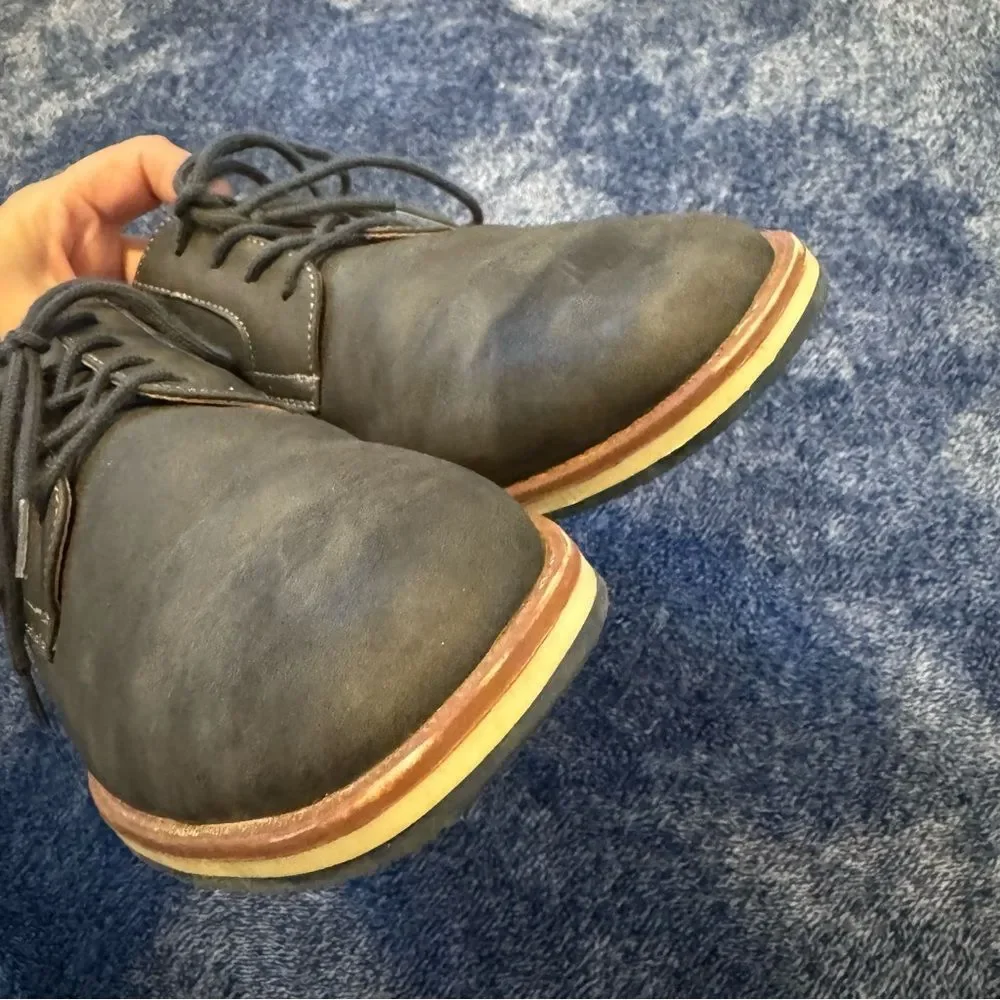 Men's Casual Gray Lace-Up Derby Shoes